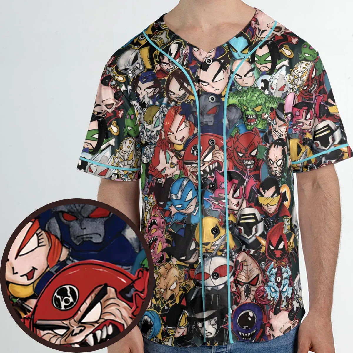DC Villains Chibi Unisex Baseball Jersey