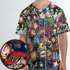 DC Villains Chibi Unisex Baseball Jersey