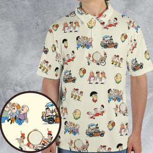 Three Stooges Cartoon 1965 AOP Men/Women Polo Shirt