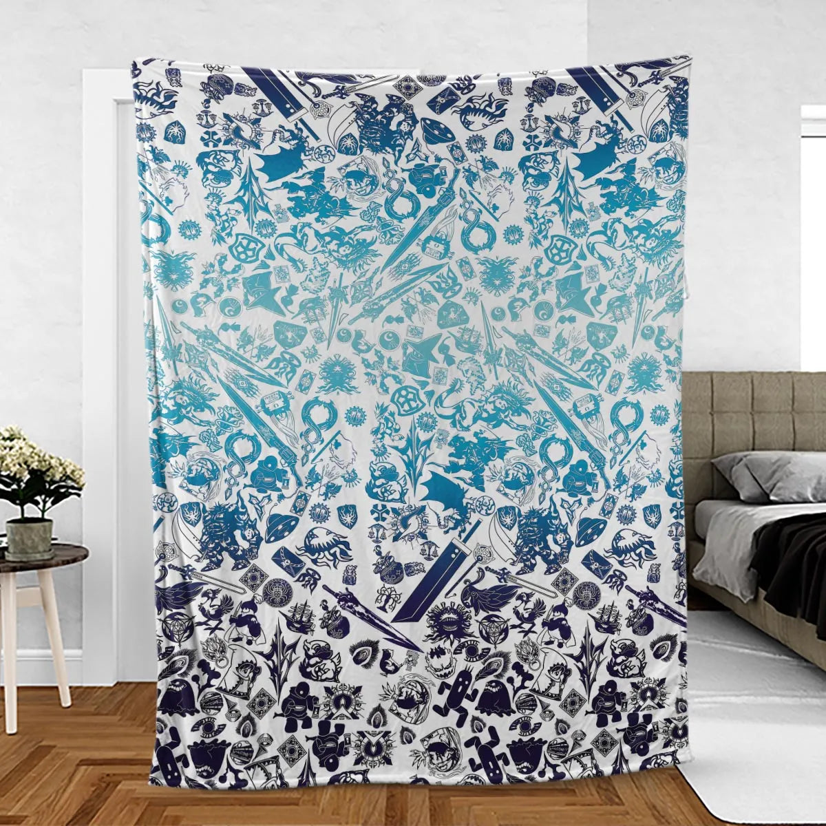 Blue Moggle Final Fantasy Fleece Blanket