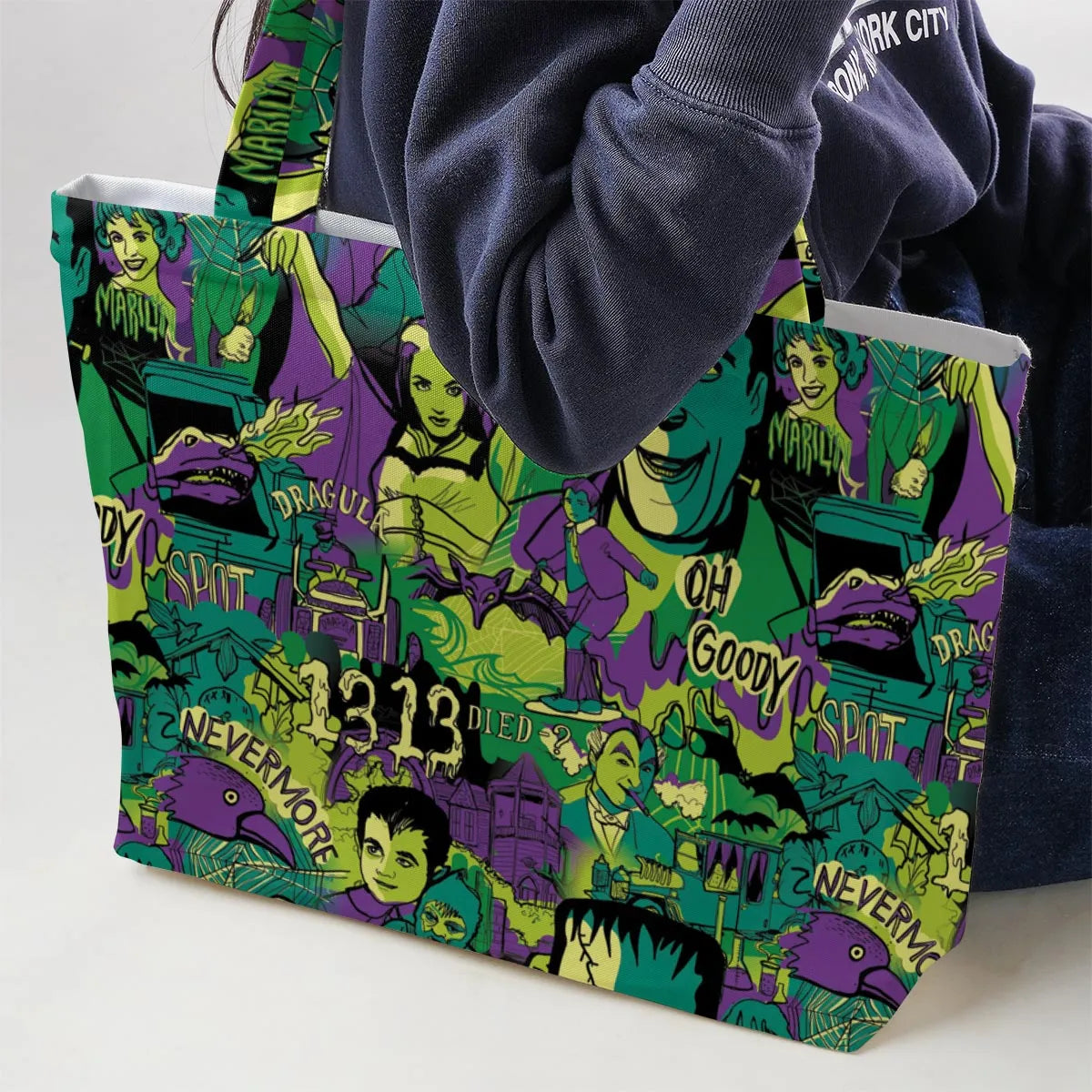 Oh Groovy Frankenstein Universal Horror Large Tote Bag