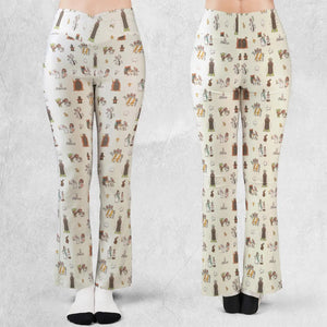 The Holy Grail Pattern Monty Python Button Down Flare Leggings