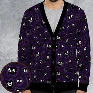 Gastly Haunter and Gengar Pokemon Pattern Cardigan