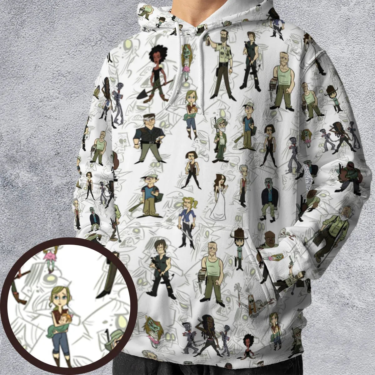 The Walking Dead Characters as Cartoons All-over Print Hoodie