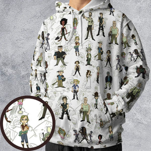 The Walking Dead Characters as Cartoons All-over Print Hoodie