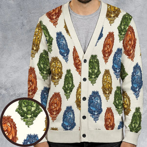 Water Grass Electric Fire I Choose Pattern Cardigan