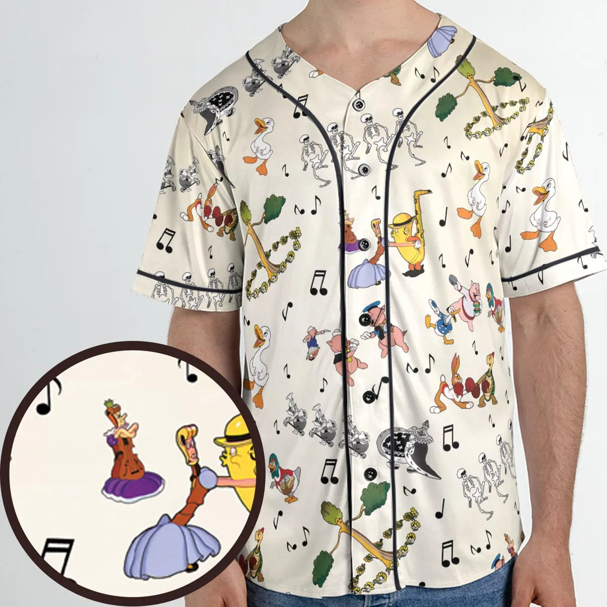 The Silly Symphony Characters Unisex Baseball Jersey