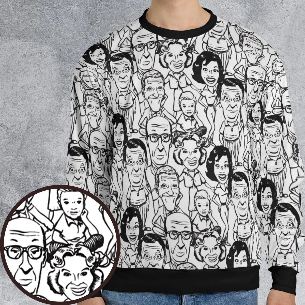 Vintage Dick Van Dyke Show All-over Print Sweatshirt