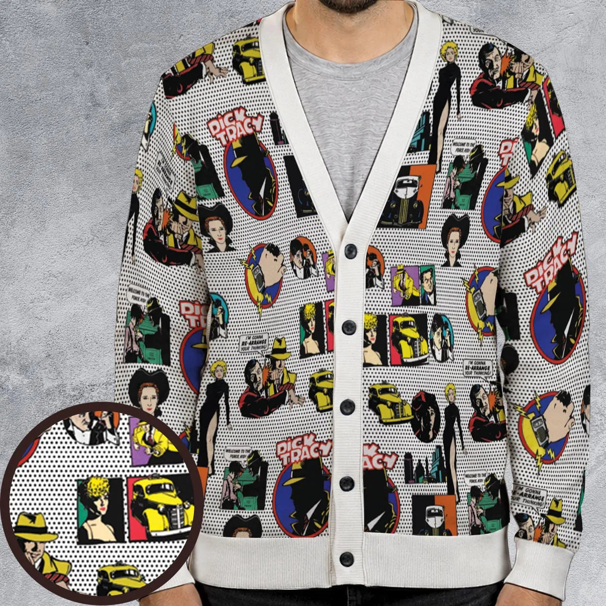 Vintage 90s Dick Tracy Cardigan