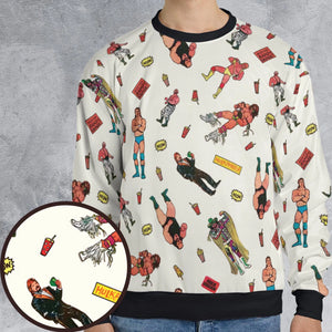 Wrestling Superstars Hulk Hogan Macho Man Logos All-over Print Sweatshirt
