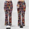 Retro Scenes Mia Wallace Vincent Vega Jules Winnfields Pulp Fiction Flare Leggings