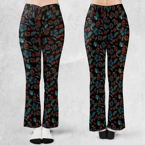 Floral Dice DnD Flare Leggings
