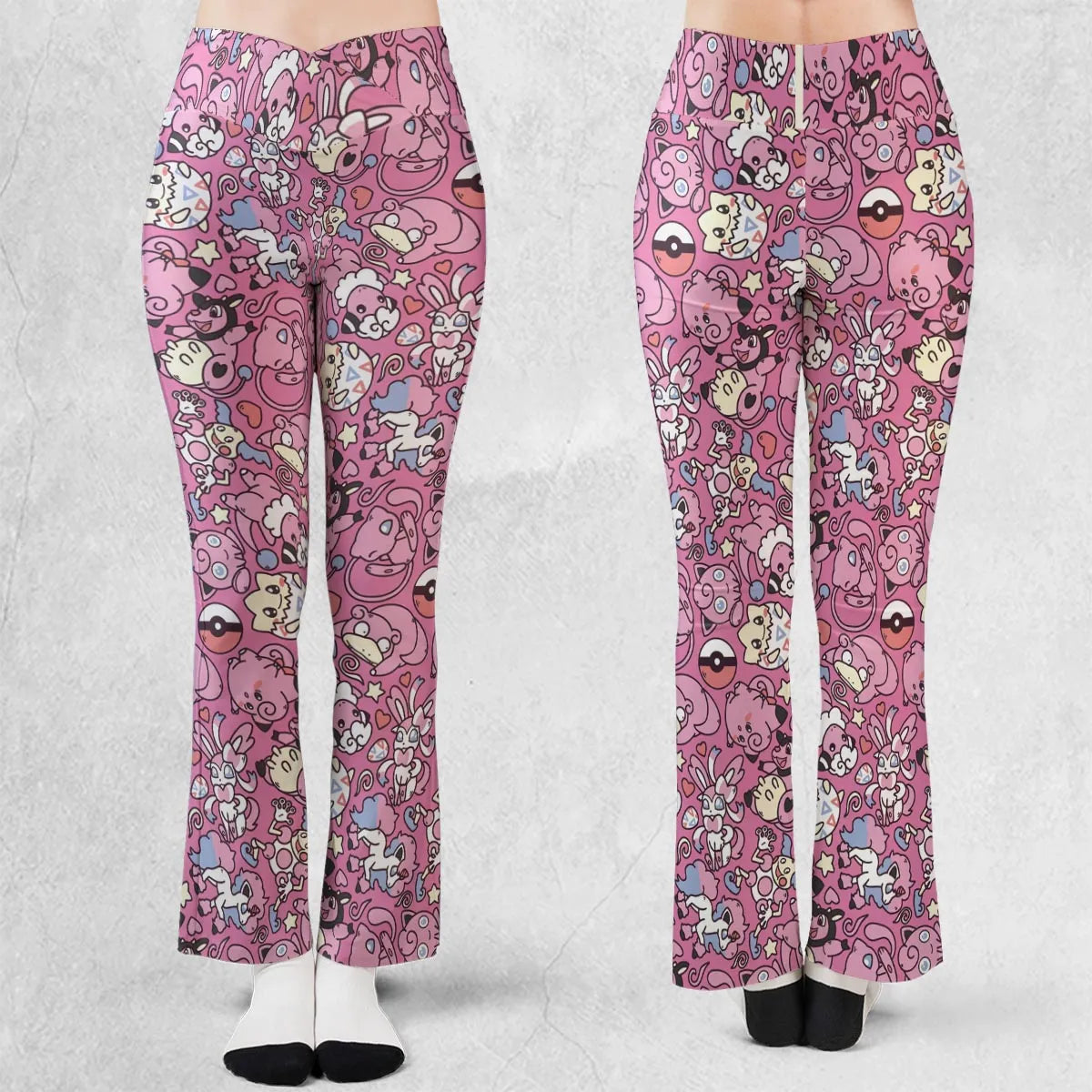 Fairy Pokemon Pattern Flare Leggings
