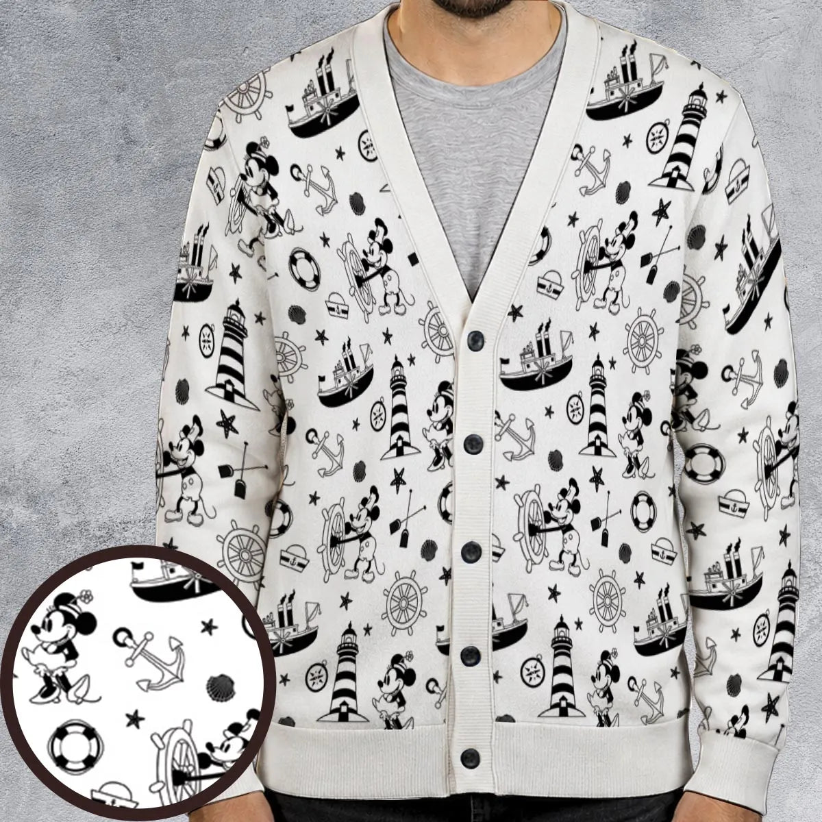 Steamboat Willie pattern Cardigan