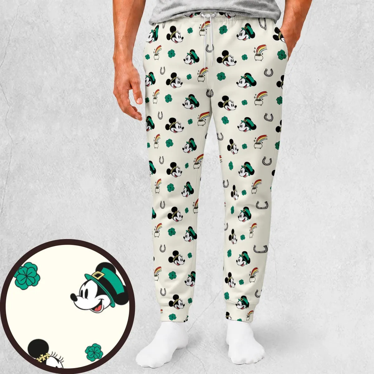 Mickey and Minnie St. Patrick's Day Pattern Sweatpants