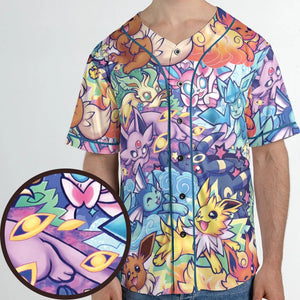 Evolutionary line of Eevee Pokemon Unisex Baseball Jersey