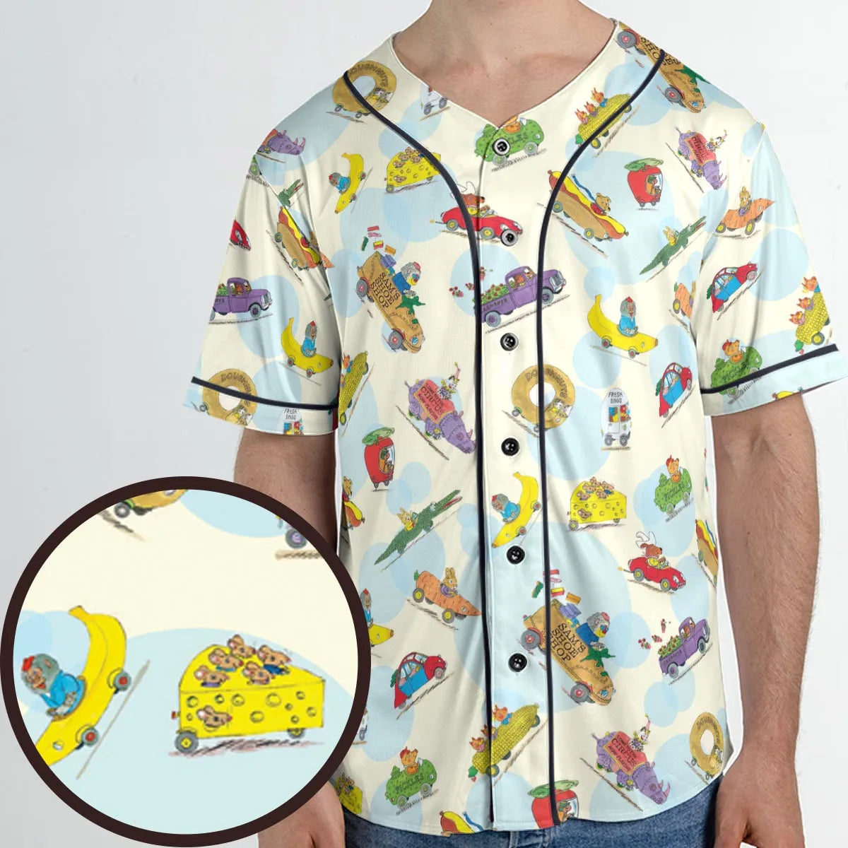 The Busy World of Richard Scarry Unisex Baseball Jersey
