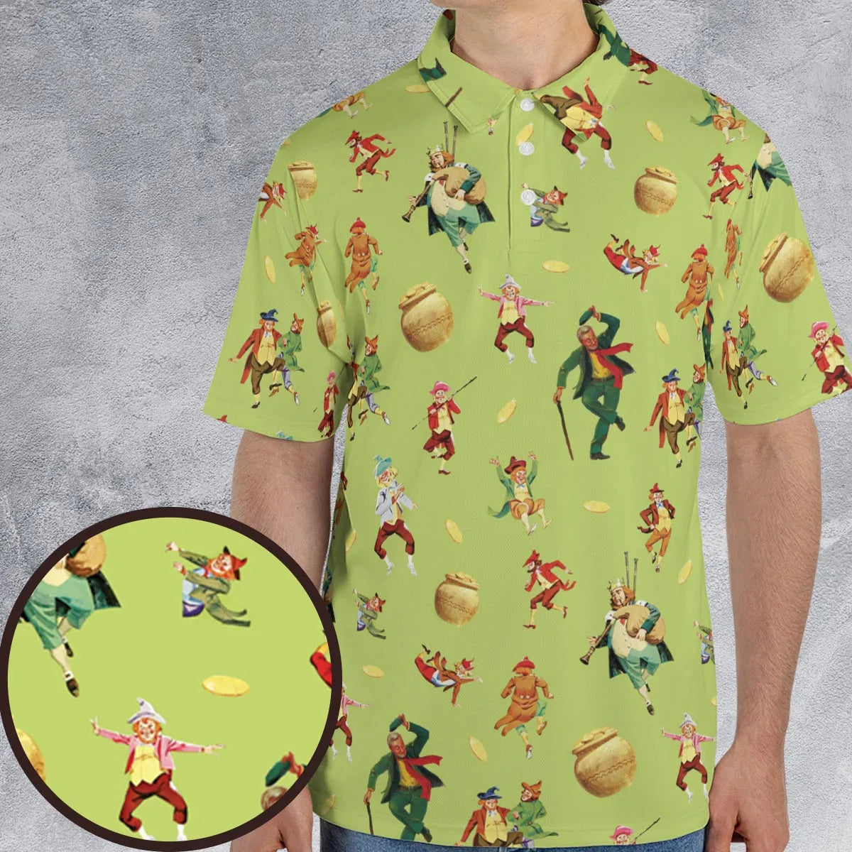 Irish Movie Darby O'Gill Characters AOP Men/Women Polo Shirt