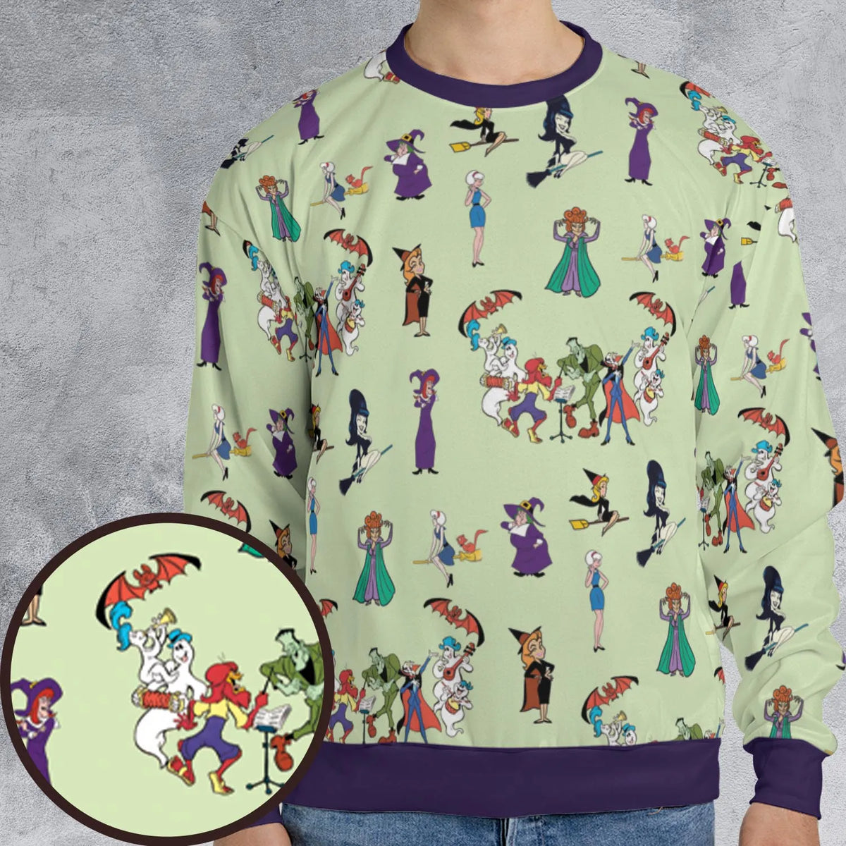 Witches Cartoon Characters All-over Print Sweatshirt