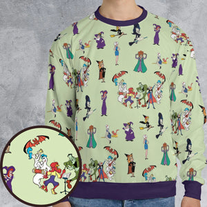 Witches Cartoon Characters All-over Print Sweatshirt