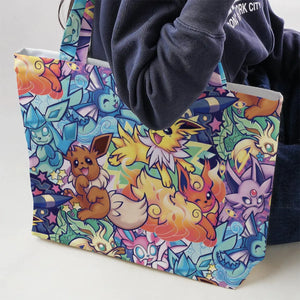 Evolutionary line of Eevee Pokemon Large Tote Bag