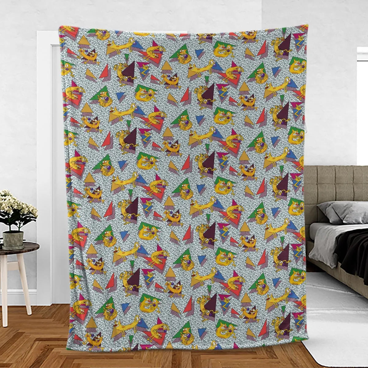Catdog 90s Cartoon Pattern Fleece Blanket