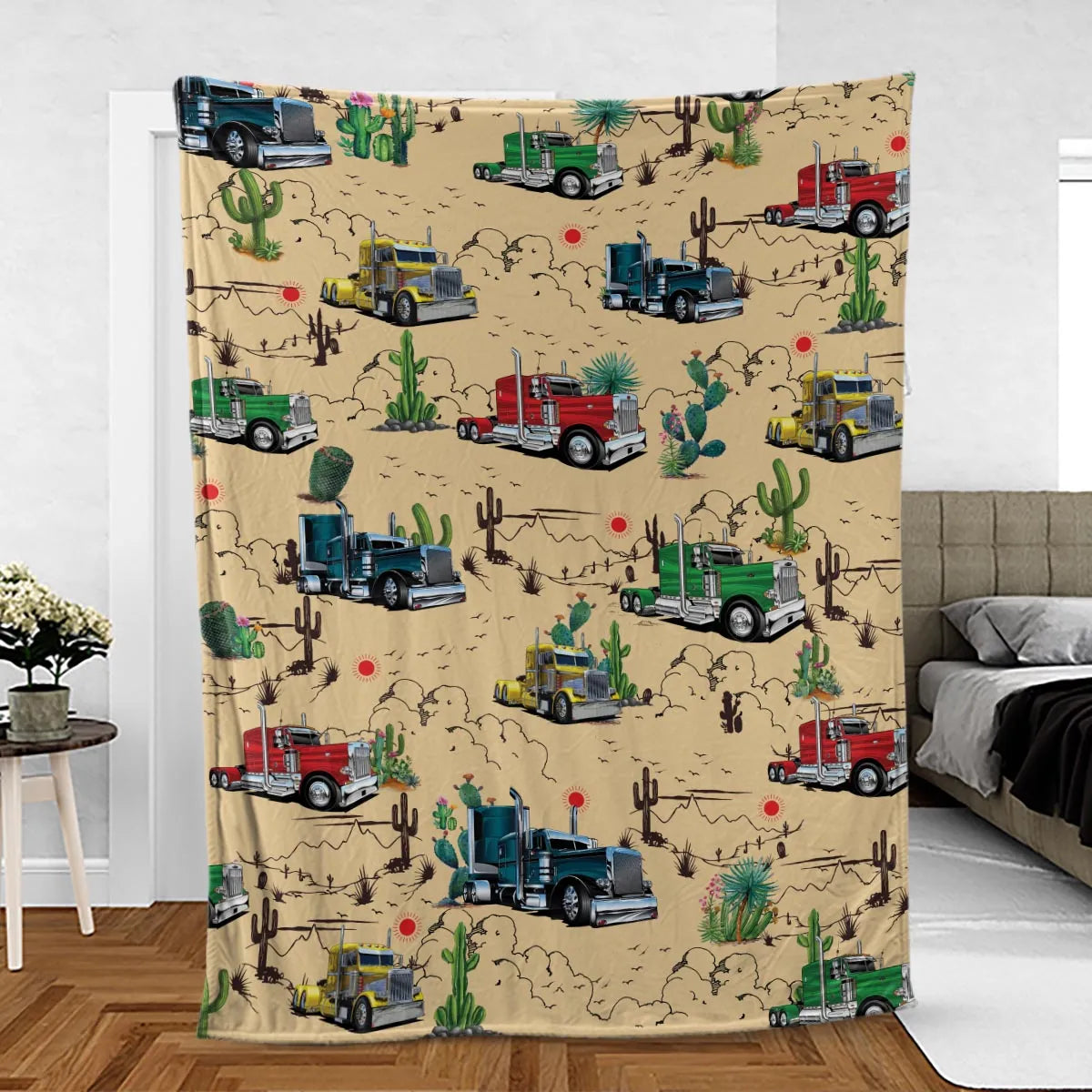 Peterbilt Semi Truck Pattern Fleece Blanket