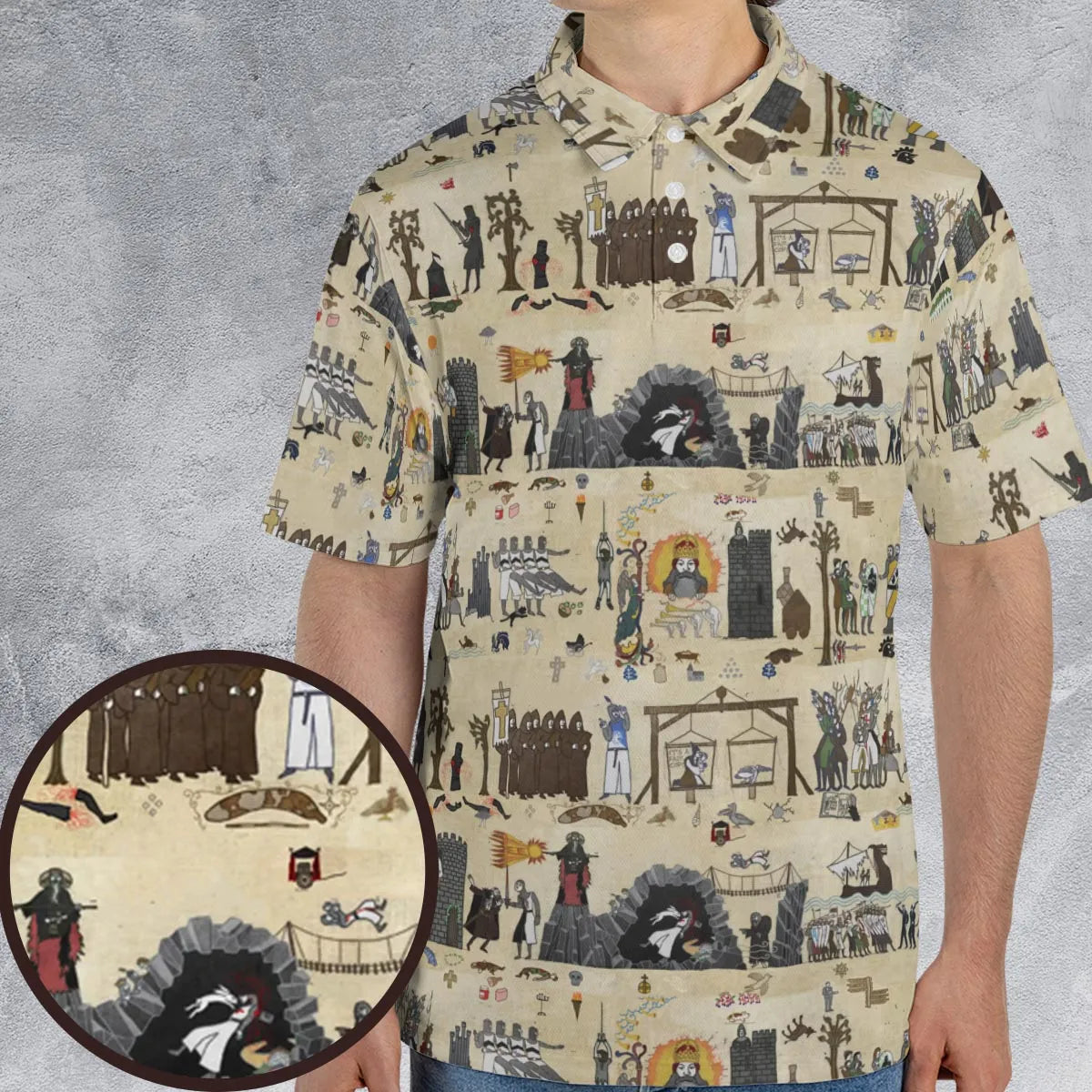 Bayeux Tapestry Monty Python AOP Men/Women Polo Shirt