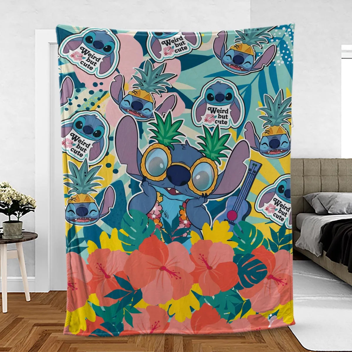 Weird But Cute Stitch Fleece Blanket