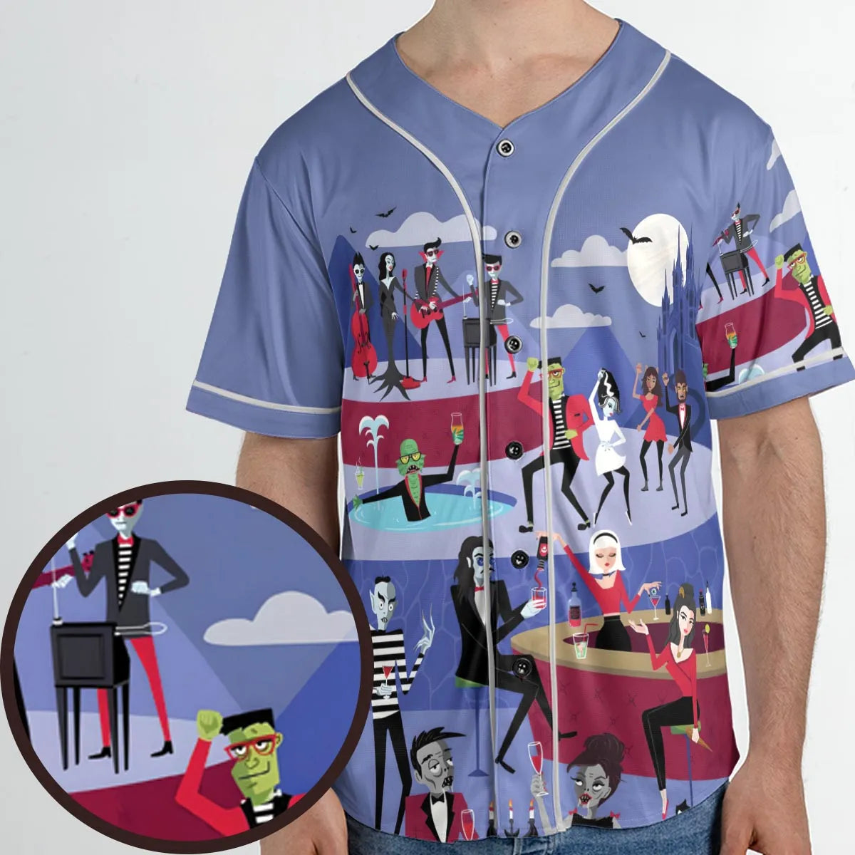 Monster Universal Dance Party Unisex Baseball Jersey