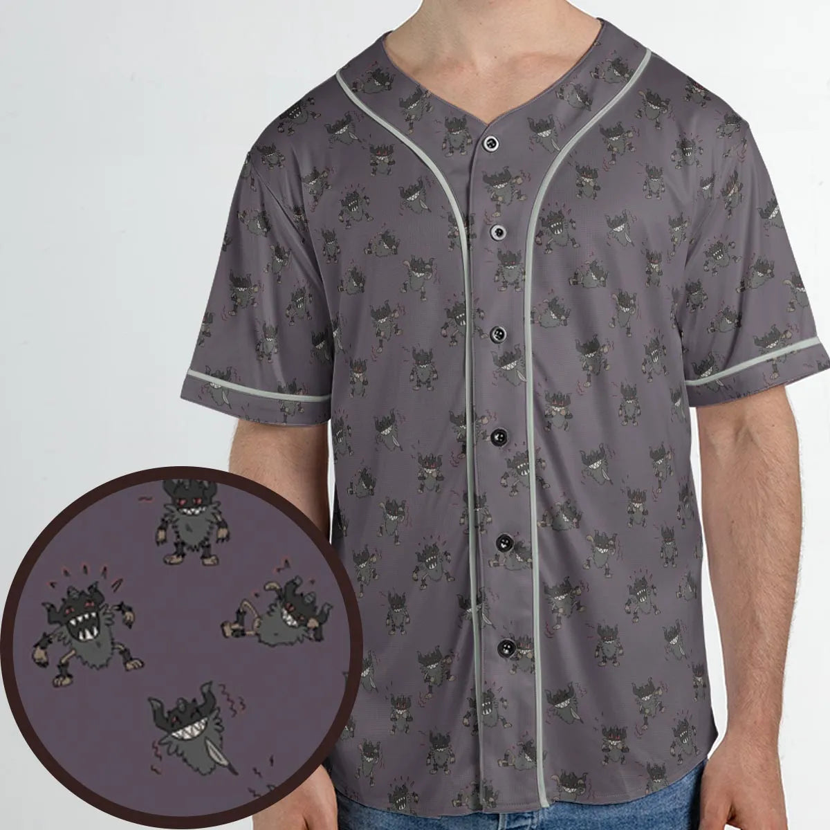Perrrrrserker Pokemon Pattern Unisex Baseball Jersey