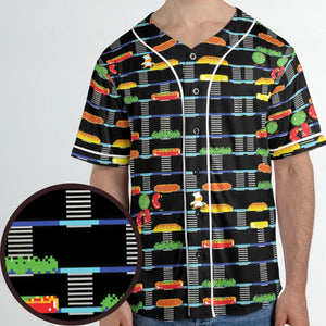 BurgerTime Arcade Game Unisex Baseball Jersey