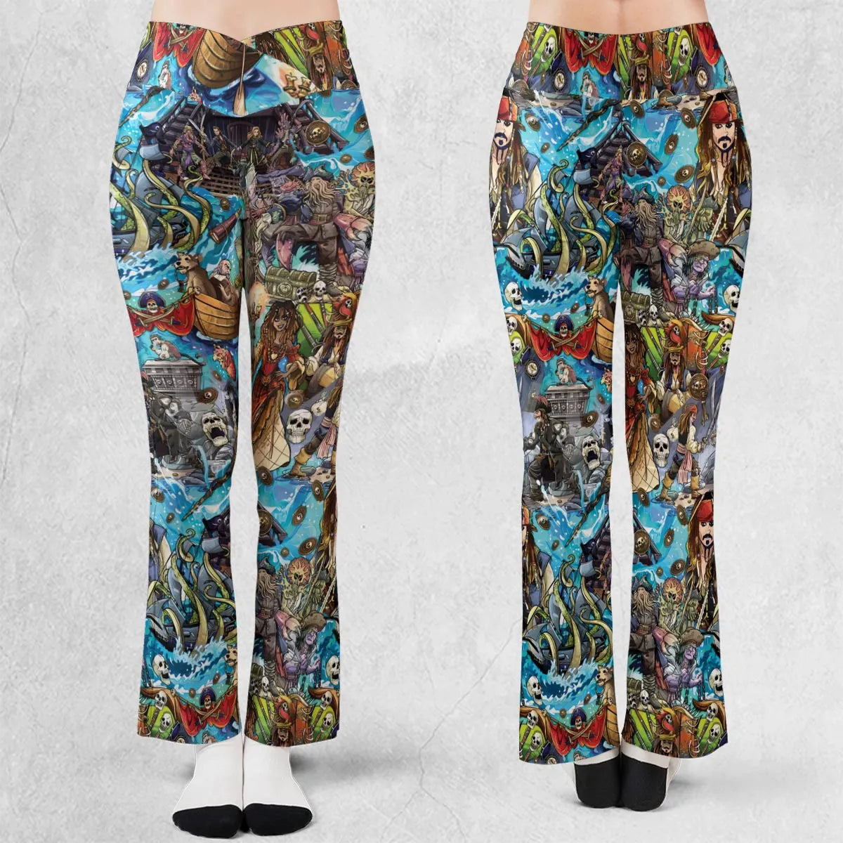 Travel And Fight Pirates of the Caribbean Flare Leggings