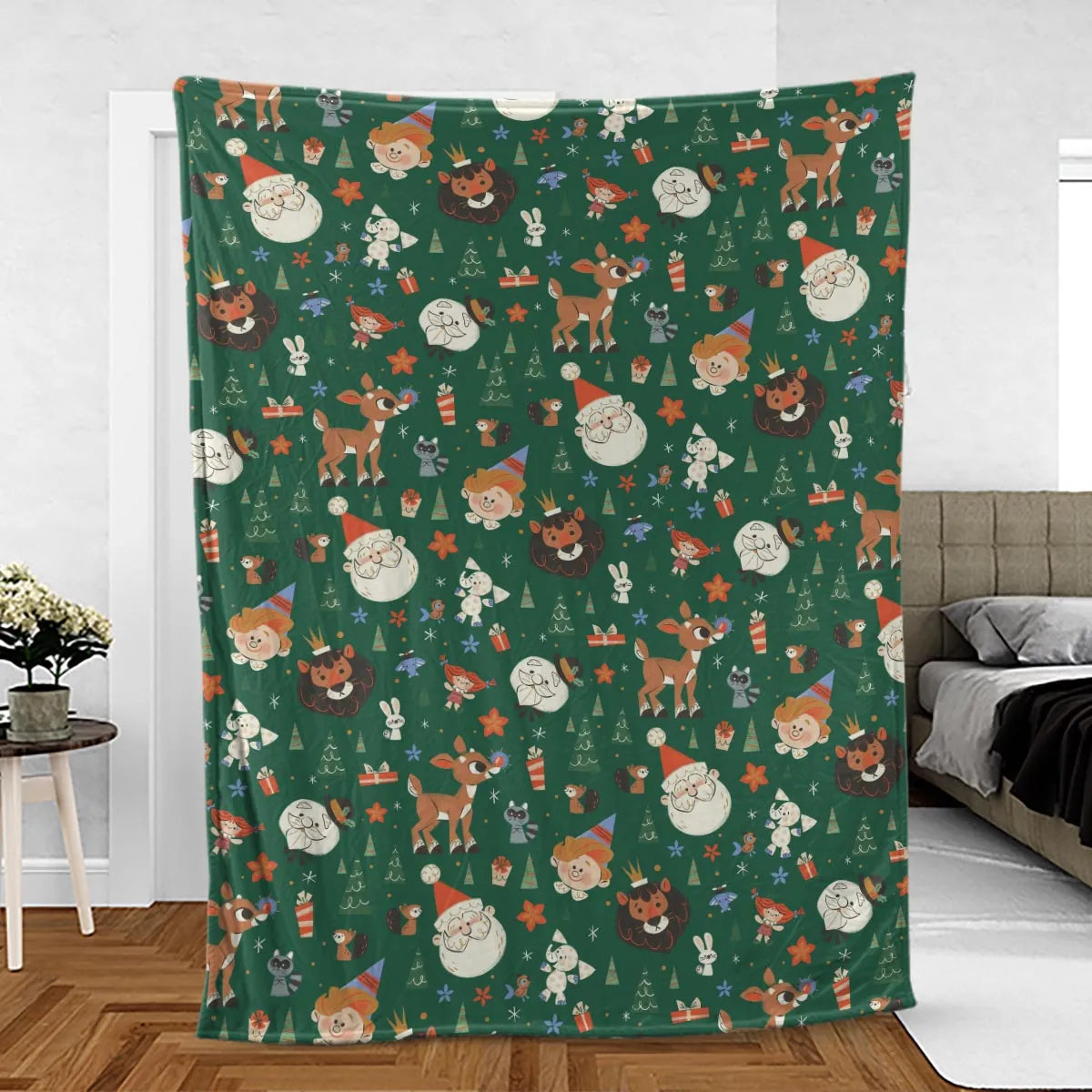 Rudolph The Red Nosed Reindeer Characters Fleece Blanket