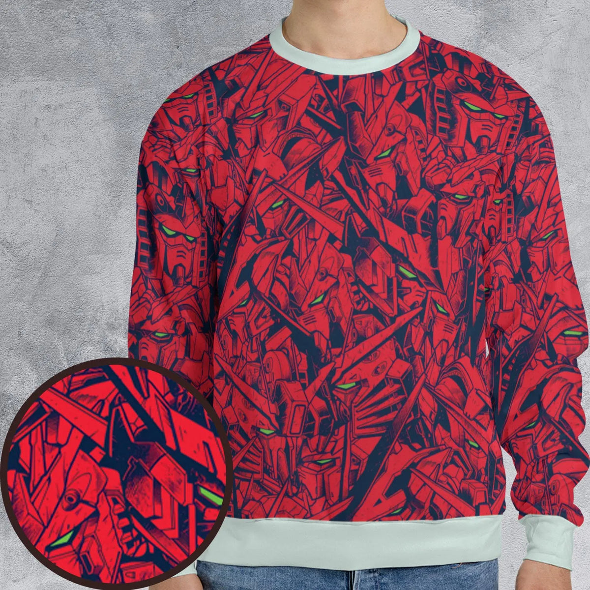 Gundam Camo Magenta Gundam All-over Print Sweatshirt