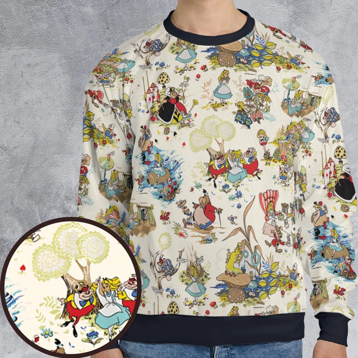 Alice In Wonderland Pattern All-over Print Sweatshirt