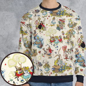 Alice In Wonderland Pattern All-over Print Sweatshirt
