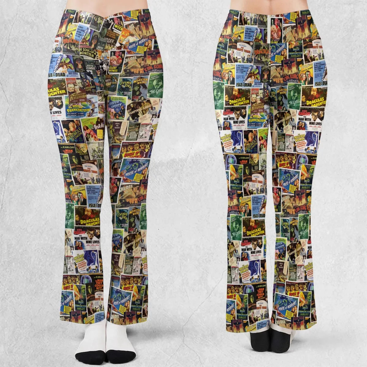 Vintage Horror Movies Flare Leggings