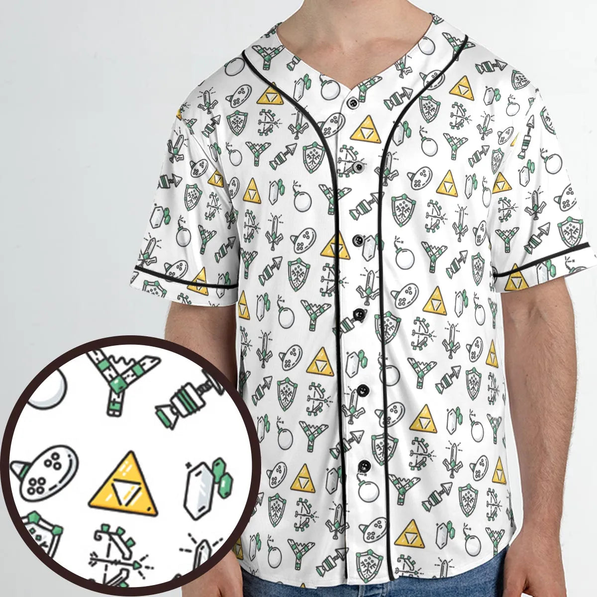 The Zelda Pixel Style Unisex Baseball Jersey