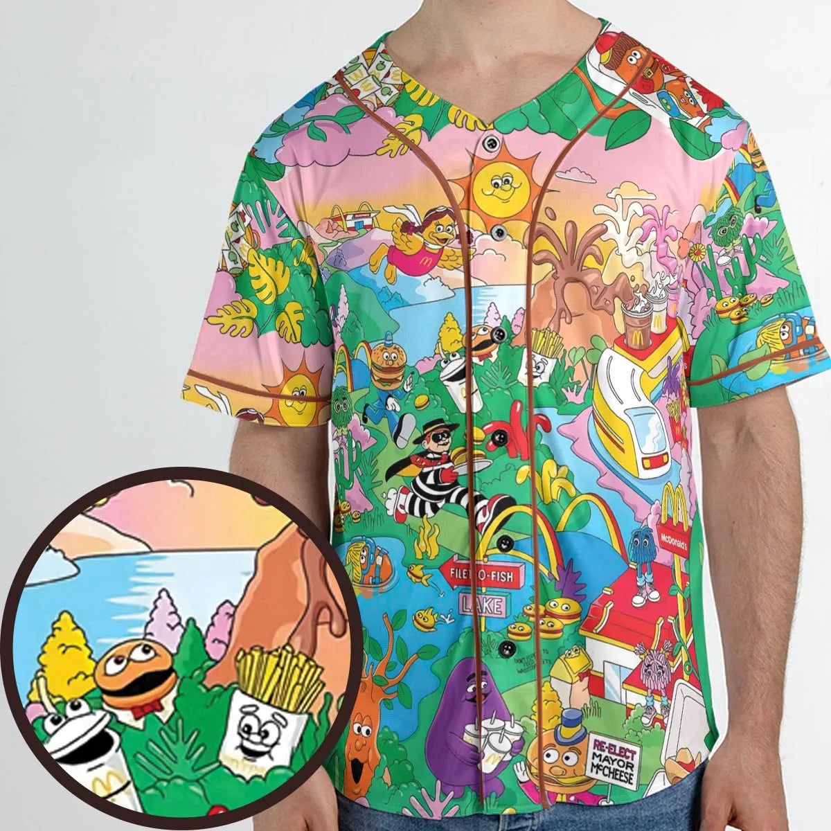 Foodland Mcdonaldland Unisex Baseball Jersey