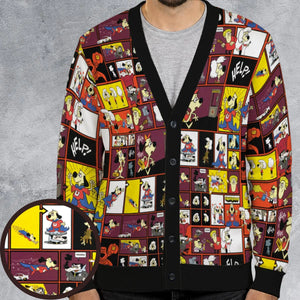 Underdog Cartoon Pattern Cardigan
