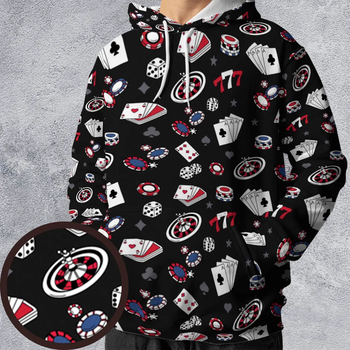 Vintage Poker Texas Hold’em All-over Print Hoodie