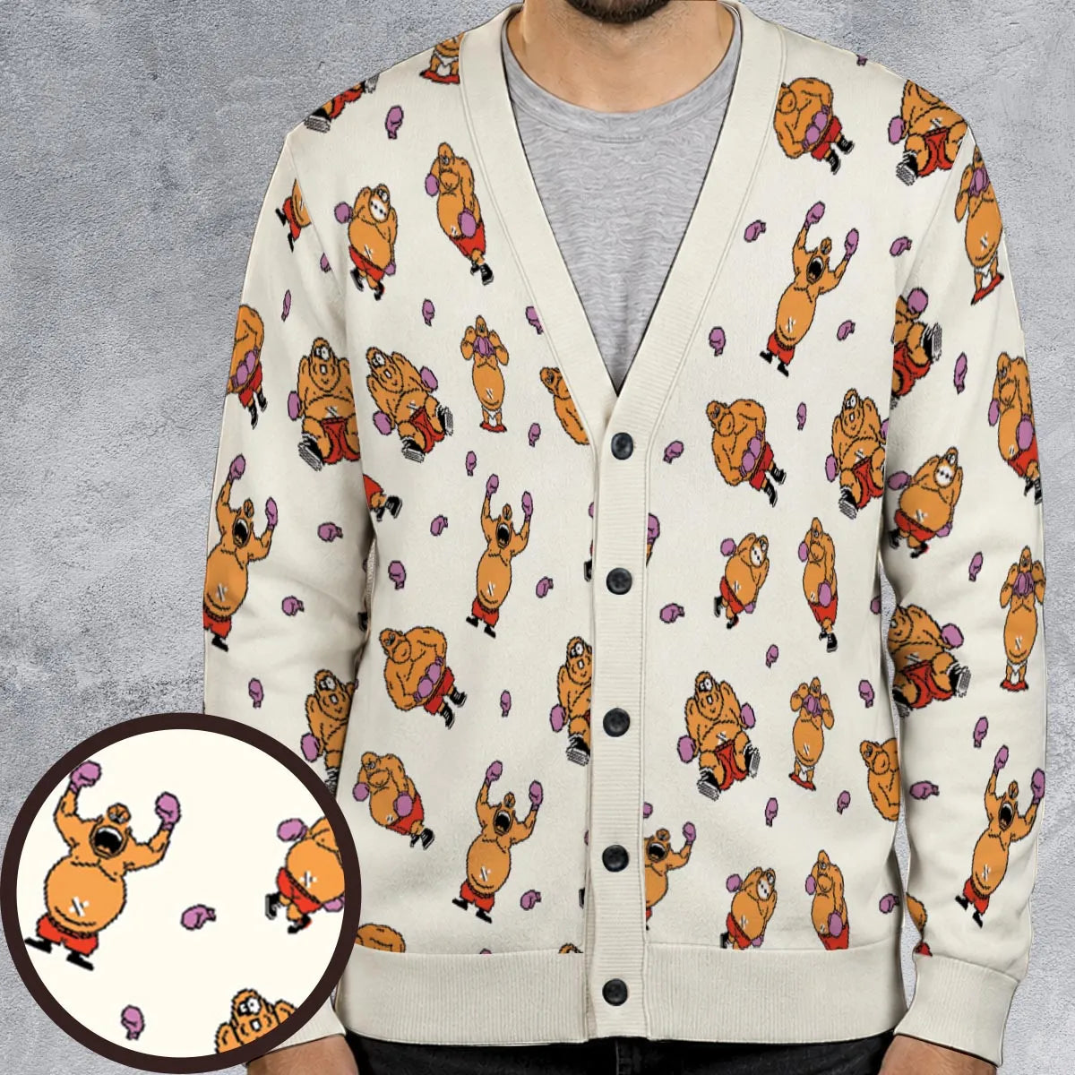 King Hippo Punch Out Cardigan