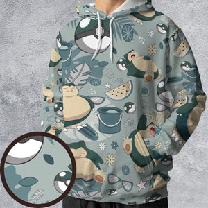 Summer Relax Snorlax Pokemon All-over Print Hoodie