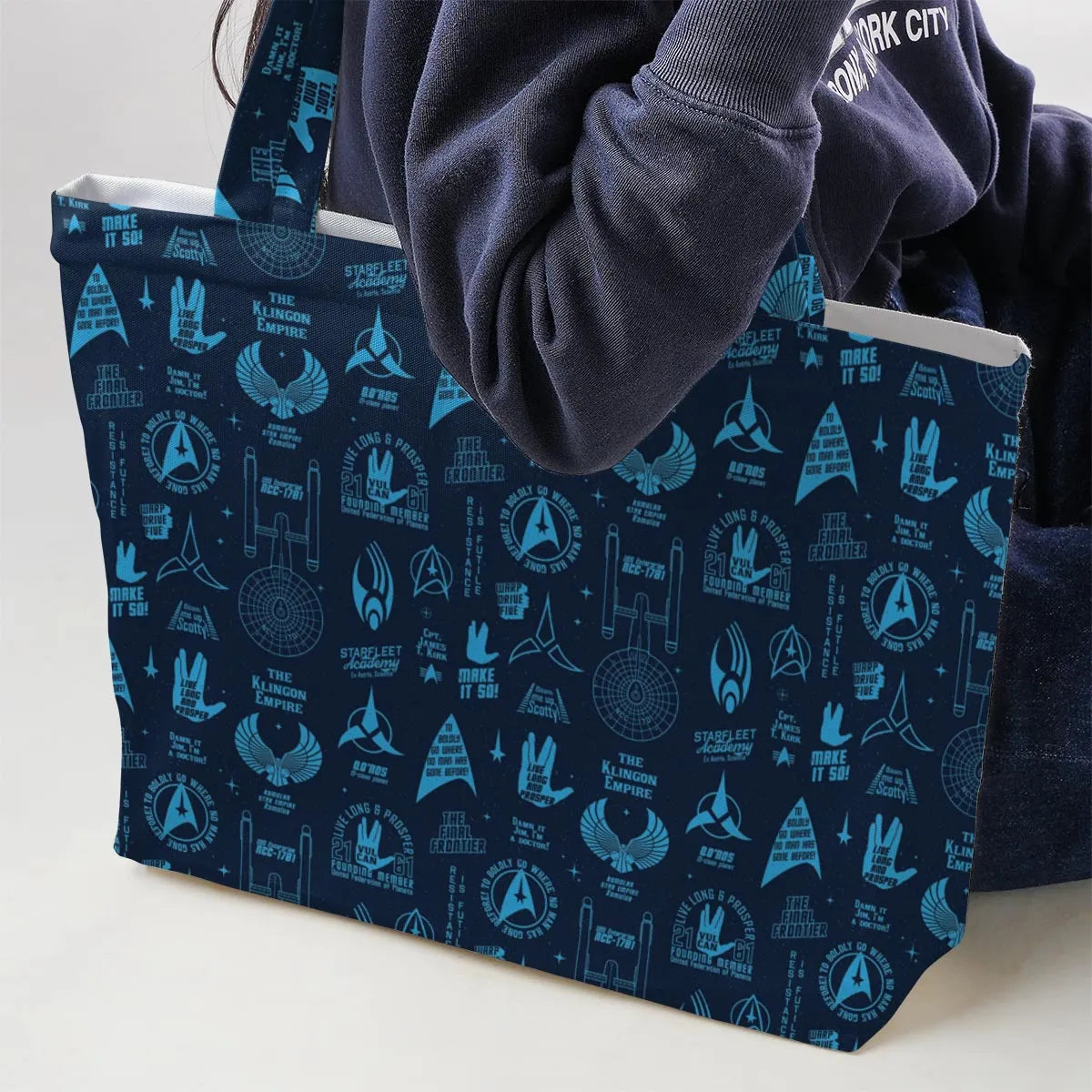 Trekkie Star Trek Pattern Large Tote Bag