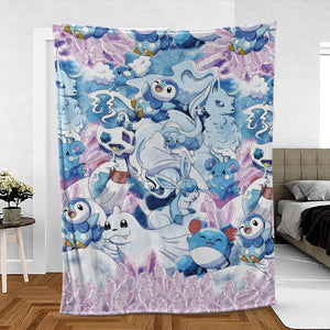 Winter Friends Pokemon Pattern Fleece Blanket