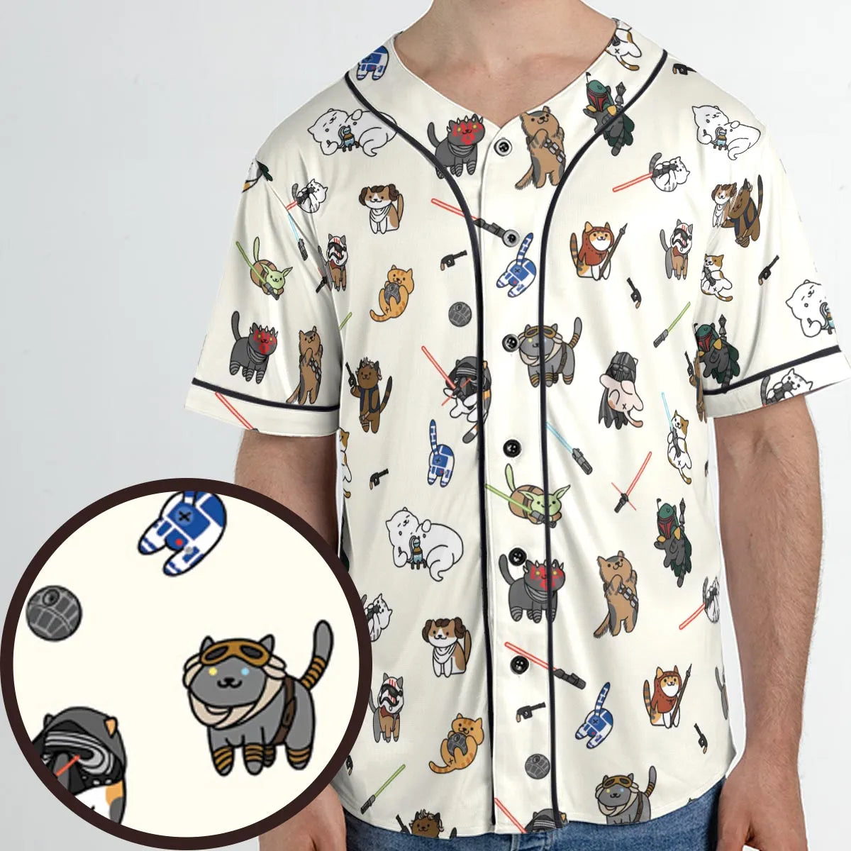 Star Wars Characters As Cats Unisex Baseball Jersey