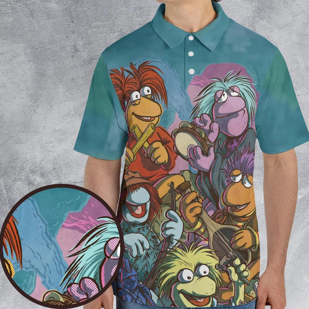 Fraggle Rock Larsen The Muppets AOP Men/Women Polo Shirt