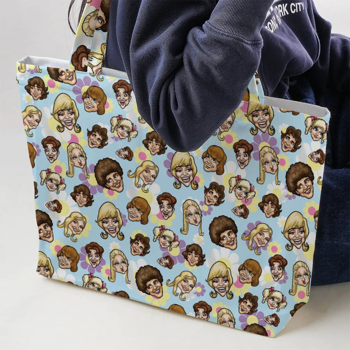 Retro TV The Brady Bunch Characters Large Tote Bag