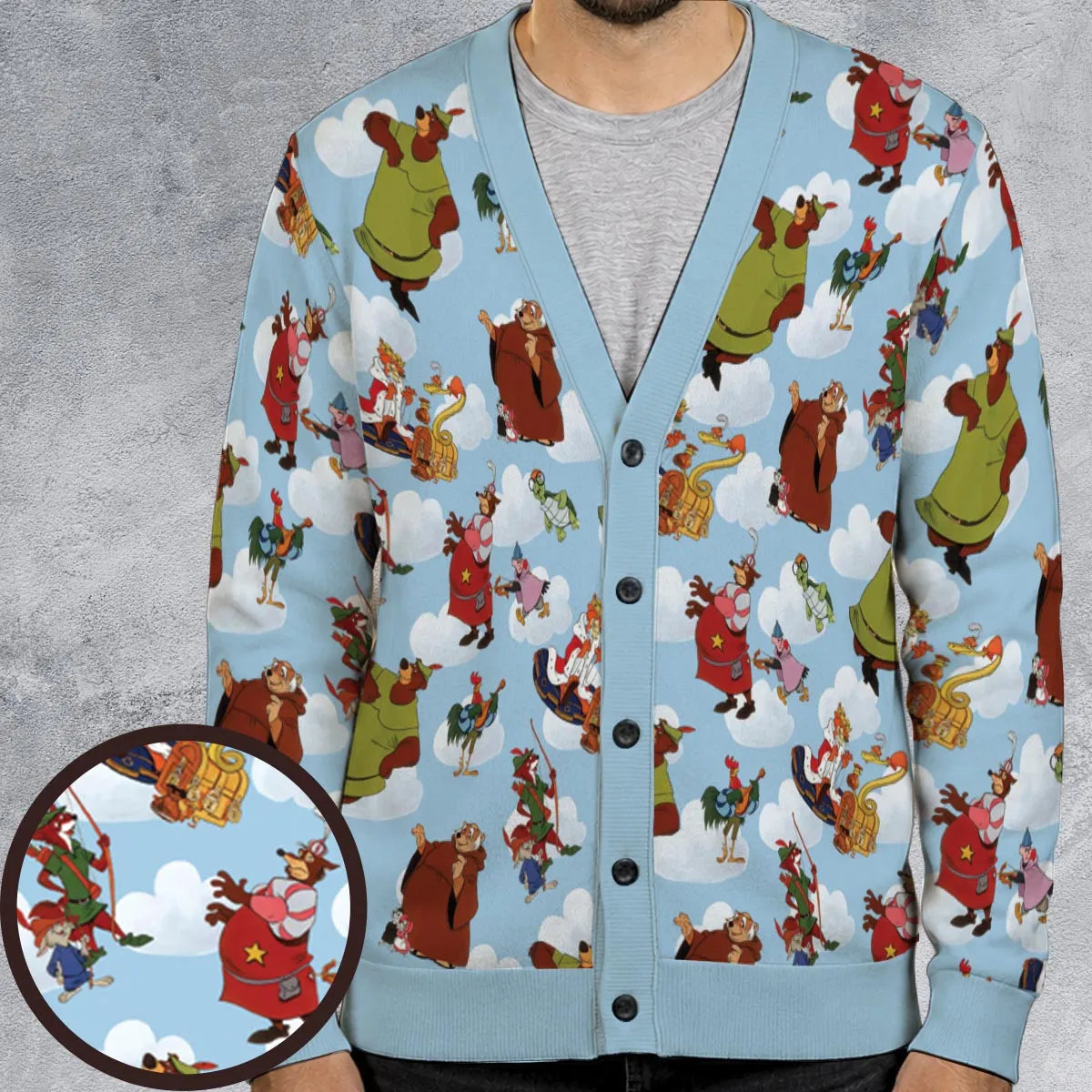 Meet Fox and his Merry Menagerie Cardigan